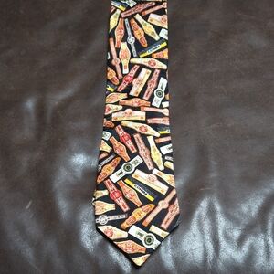 Men's Black and Gold Watch Pattern Tie